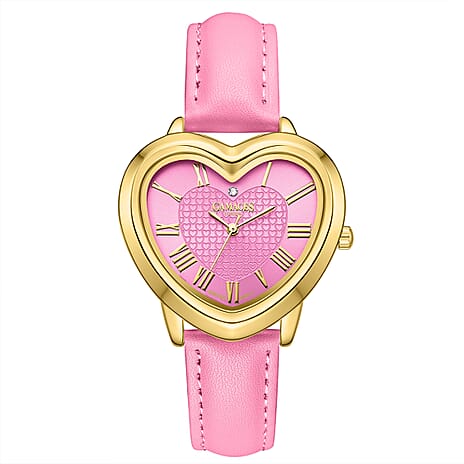 GAMAGES OF LONDON Ladies Heartfelt Diamond in Gold Medium Pink