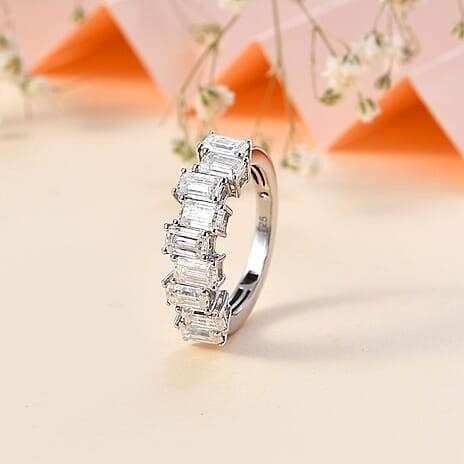 Moissanite Reborn Ring in Platinum Overlay Sterling Silver 2.53 Ct.