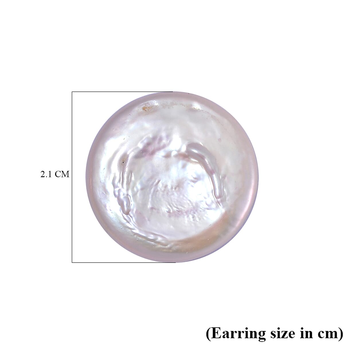 White Keshi Pearl Stud Earrings in Rhodium Overlay Sterling Silver 19.00 Ct