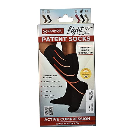 SANKOM Patent New Light Socks (Size L-XL) (UK 8 to 13) - Black
