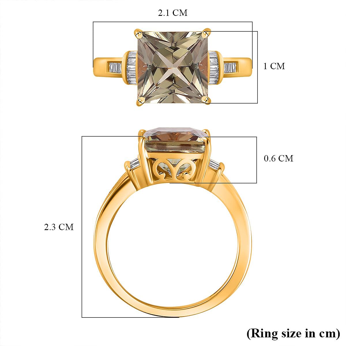 First Time Ever - 22K Yellow Gold AAAA Princess Cut Natural Turkizite (4.16Ct) & White Diamond (EF-VS) Ring 4.32 Ct