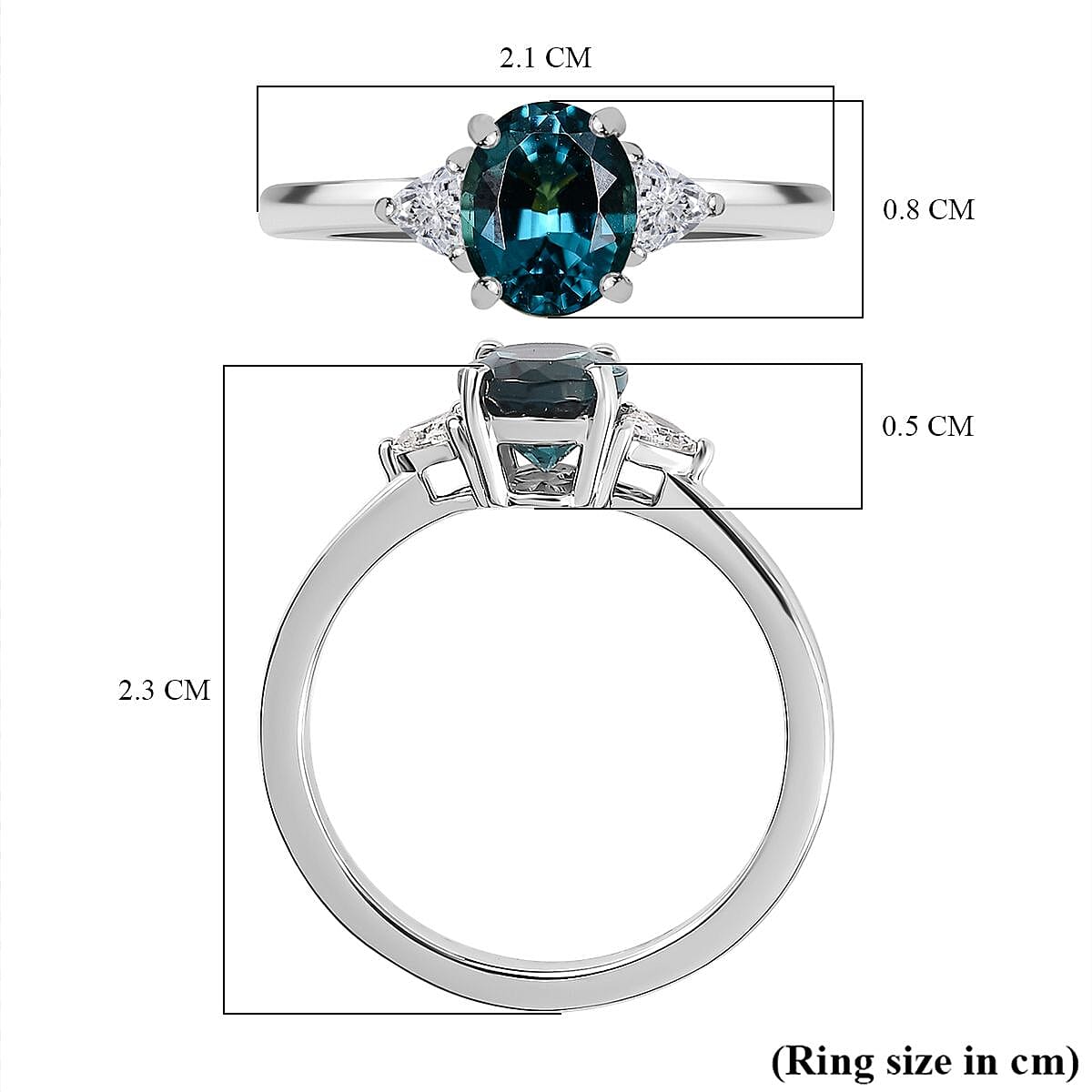 AAAA Mutuca Indicolite and Diamond (VS - EF) Solitaire Ring in 950 Platinum 1.19  Ct.