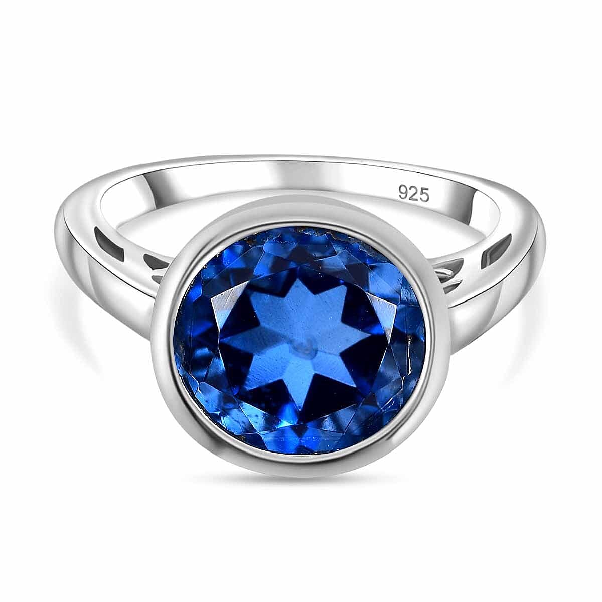 Ceylon Color Quartz Solitaire Ring in Platinum Overlay Sterling Silver 4.02 Ct