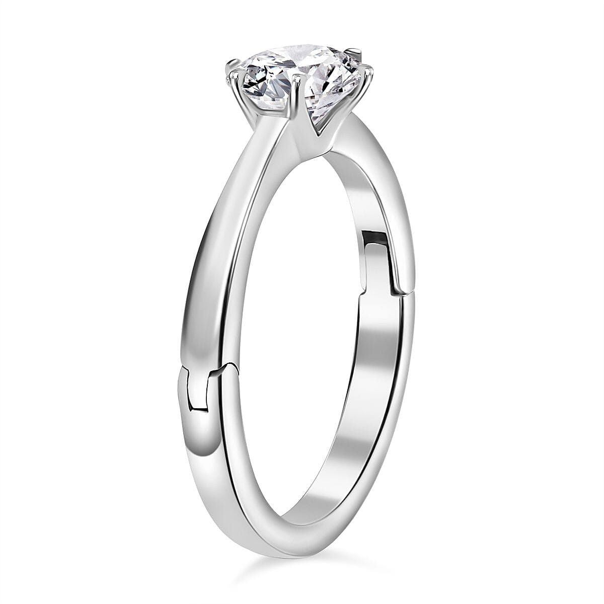 Moissanite Solitaire Ring in Sterling Silver