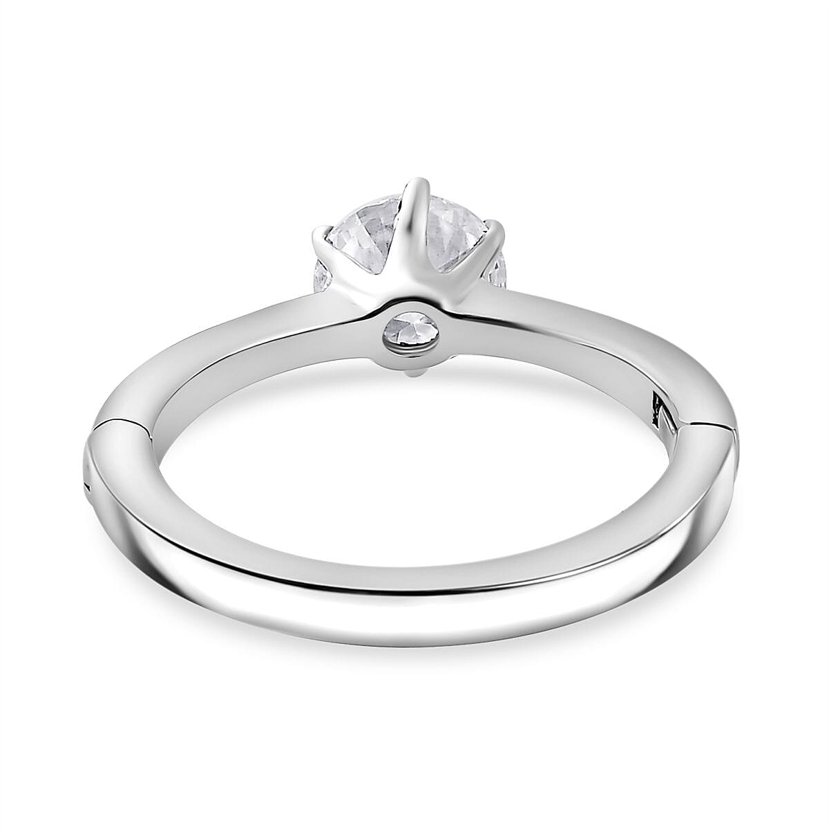 Moissanite Solitaire Ring in Sterling Silver