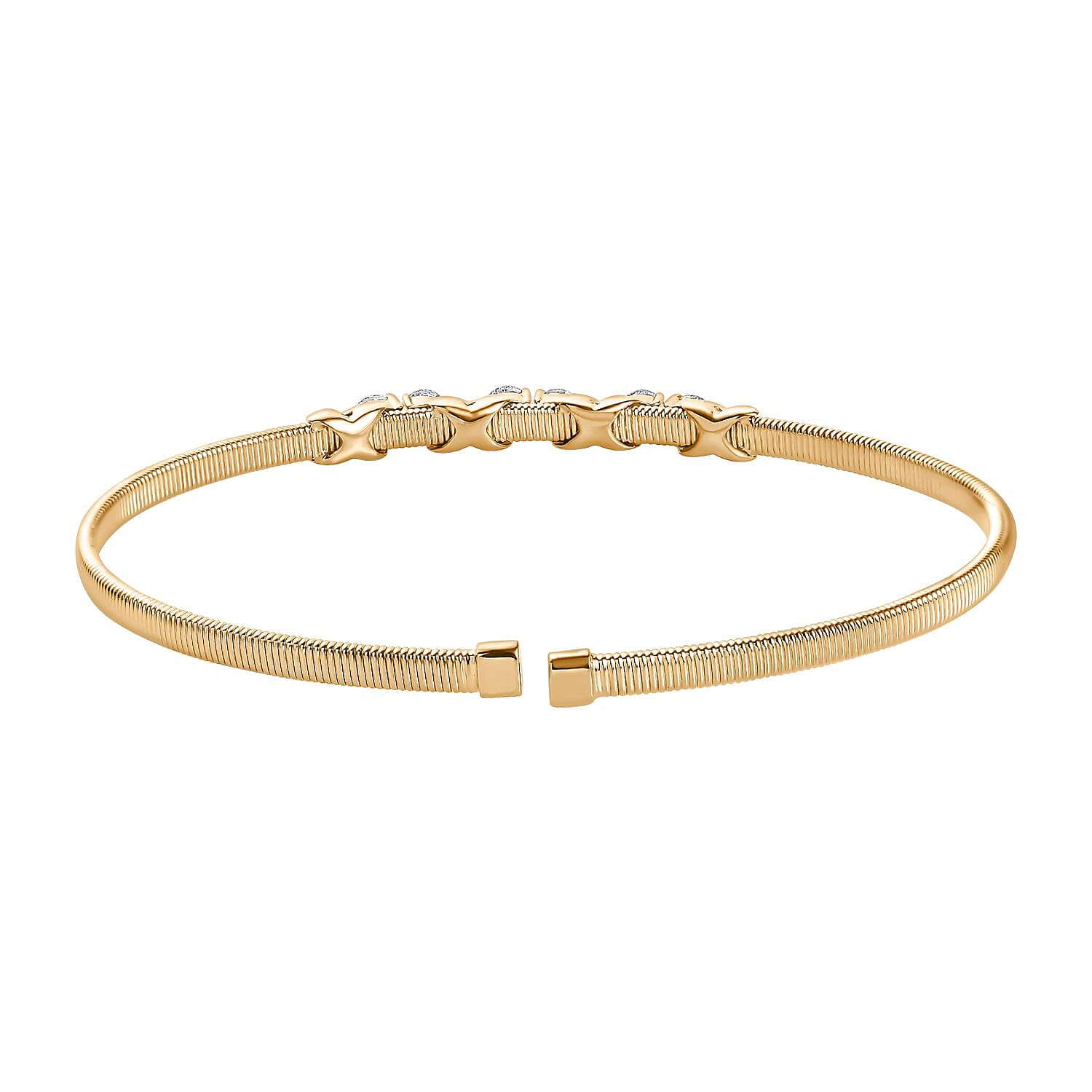 JCK Vegas Find Luxuriant Diamond - 9K Yellow Gold Certified Lab Grown Diamond (VS-EF) Bangle (Size - 7.5) 1.00 Ct, Gold Wt 4.75 Gms JCK Vegas Find Luxuriant Diamond - 9K Yellow Gold Certified Lab Grown Diamond (VS-EF) Bangle (Size - 7.5) 1.00 Ct, Gold Wt 4.75 Gms
