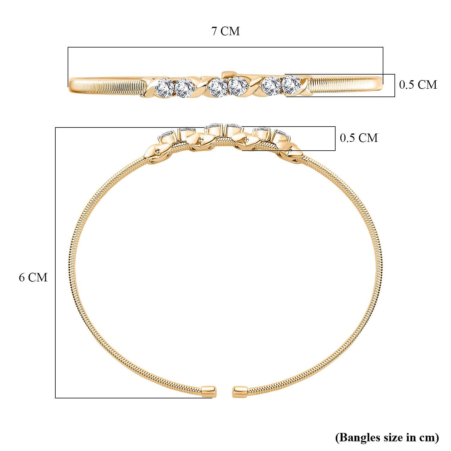 JCK Vegas Find Luxuriant Diamond - 9K Yellow Gold Certified Lab Grown Diamond (VS-EF) Bangle (Size - 7.5) 1.00 Ct, Gold Wt 4.75 Gms JCK Vegas Find Luxuriant Diamond - 9K Yellow Gold Certified Lab Grown Diamond (VS-EF) Bangle (Size - 7.5) 1.00 Ct, Gold Wt 4.75 Gms