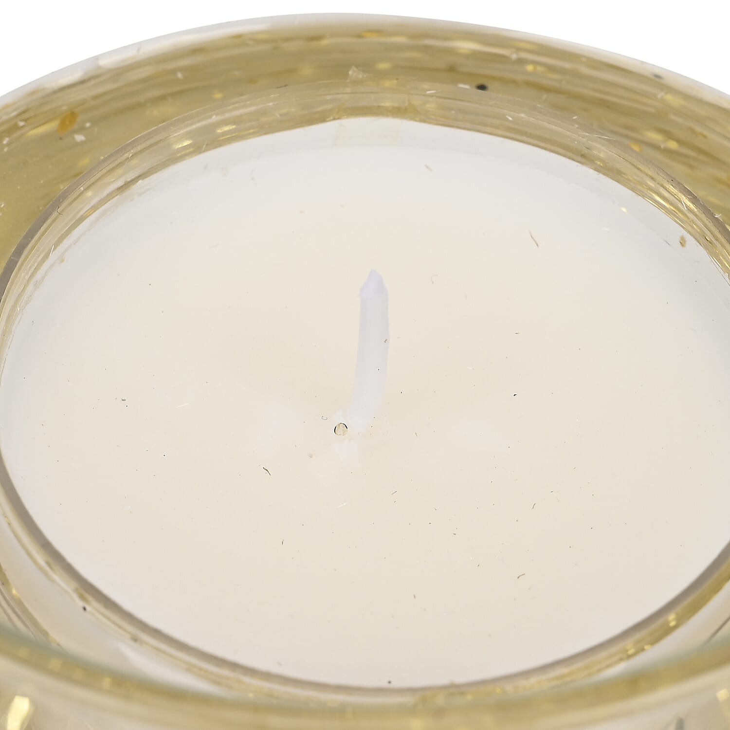 Glass LED Burning Real Candle - Gold