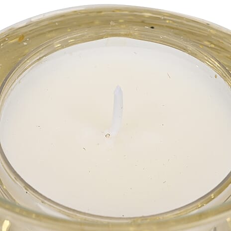 Glass LED Burning Real Candle - Gold