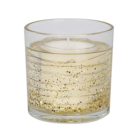 Glass LED Burning Real Candle - Gold