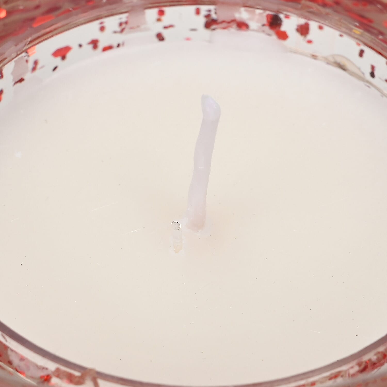 Glass LED Burning Real Candle - Red