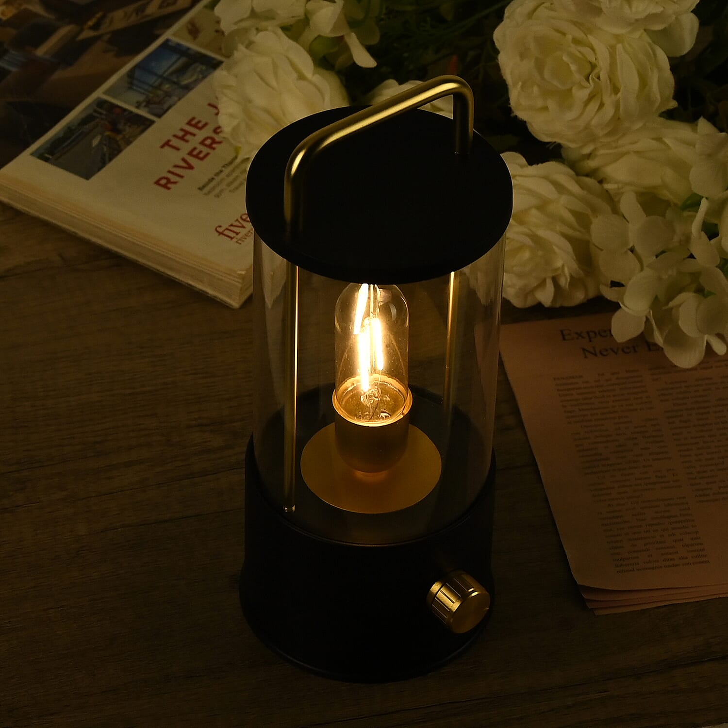 Classic Vintage Glass Lanter Decoration - Black