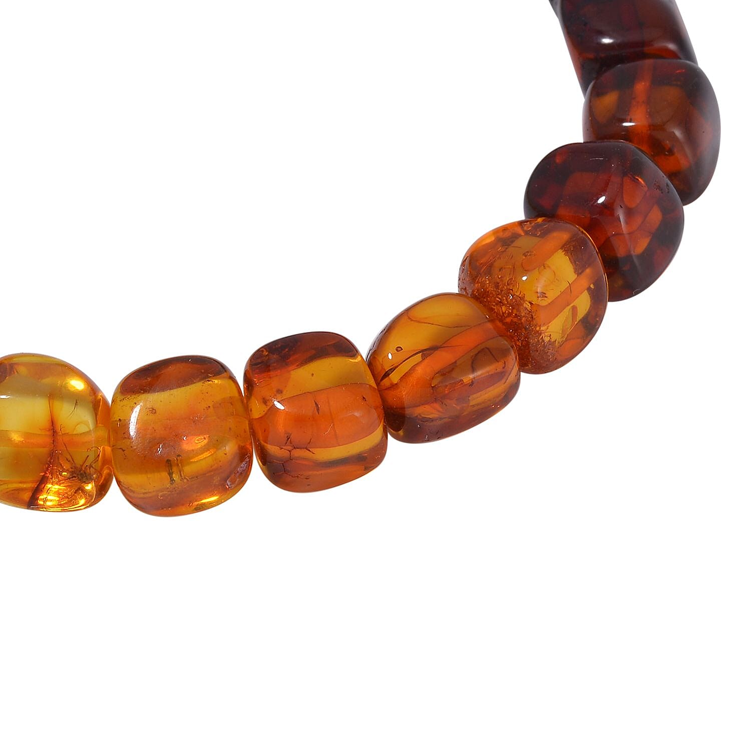Multi Colour Amber Stretchable Bracelet (Size 7-7.5) 55.15 Ct