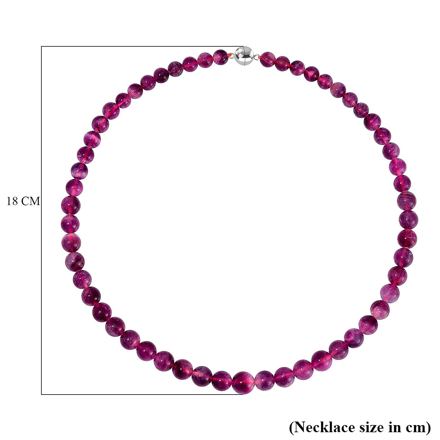 Pink Fluorite  Necklace (Size - 20) in Rhodium Overlay Sterling Silver 274.00 Ct.
