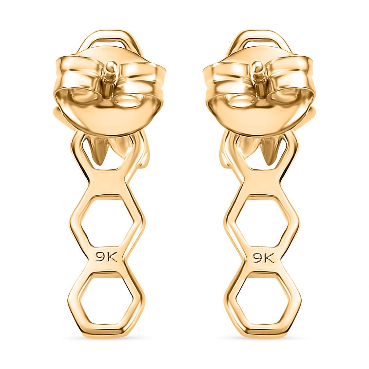 Designer Inspired - 9K Yellow Gold Dangle Earrings