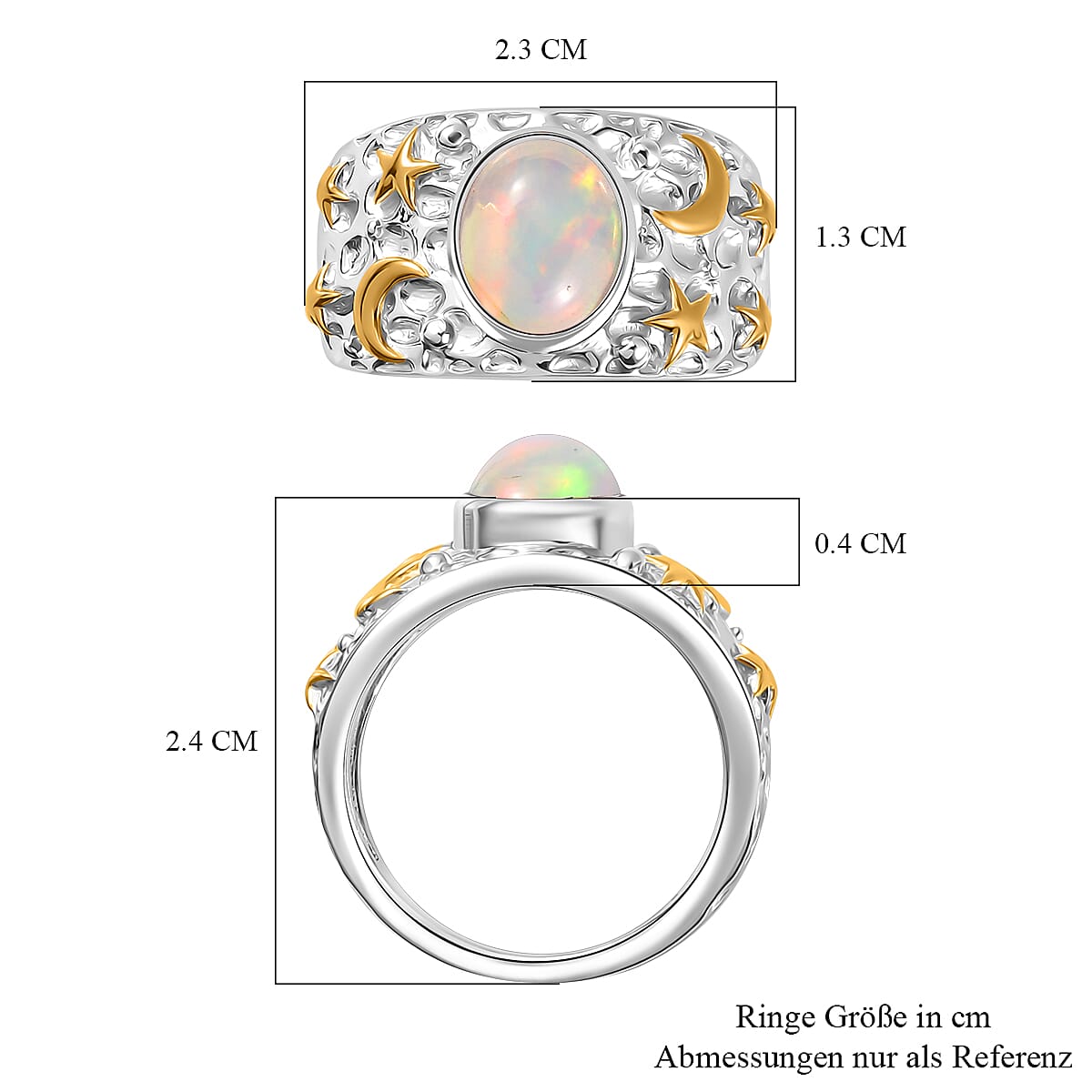Ethiopian Opal Ring in Rhodium Overlay Sterling Silver 9.34 Ct, Silver wt. 5.89 Gms. Ethiopian Opal Ring in Rhodium Overlay Sterling Silver 9.34 Ct, Silver wt. 5.89 Gms.