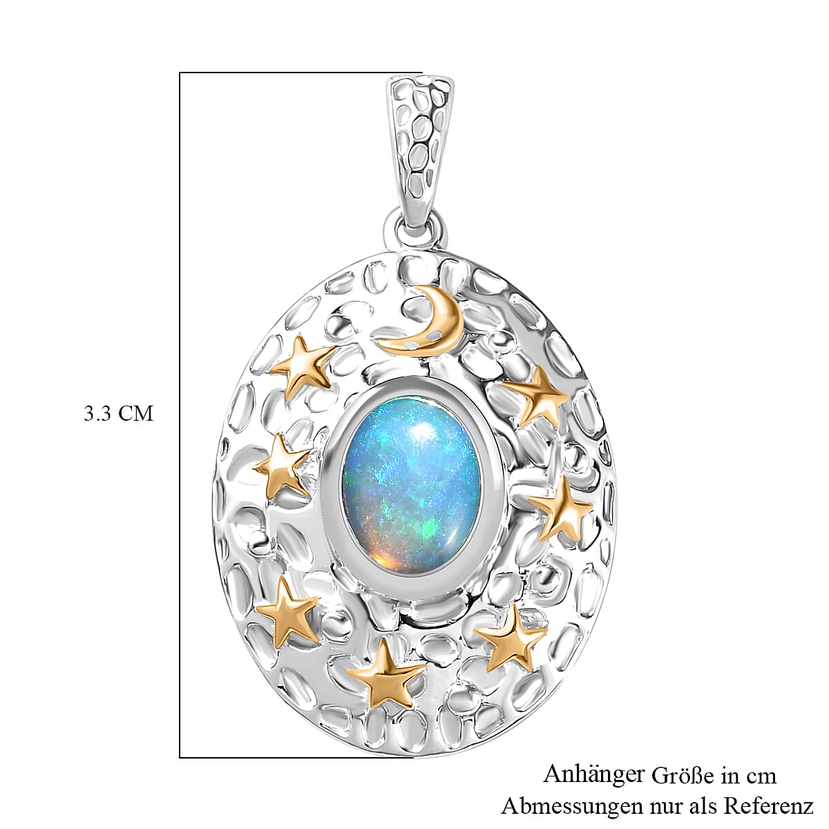 Ethiopian Opal Solitaire Pendant in Rhodium Overlay Sterling Silver 1.15 Ct. Ethiopian Opal Solitaire Pendant in Rhodium Overlay Sterling Silver 1.15 Ct.