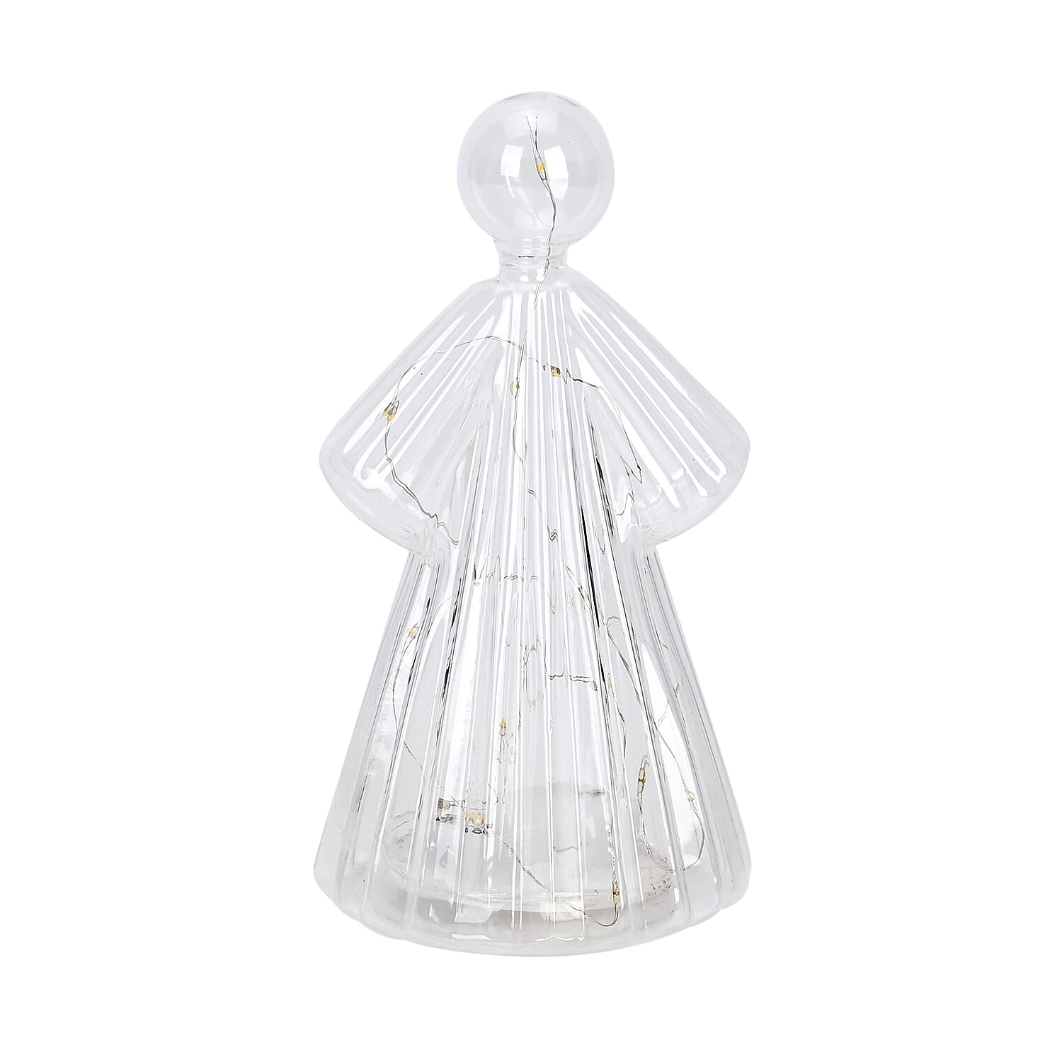 Set of 2 Lighted Glass Angels Christmas Ornament
