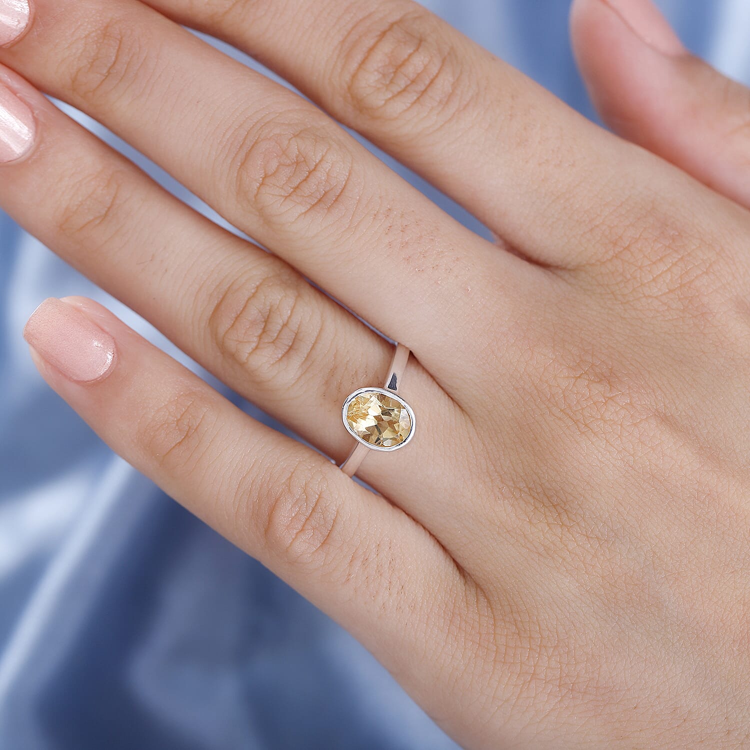 Citrine Solitaire Ring Sterling Silver 1.12 Ct