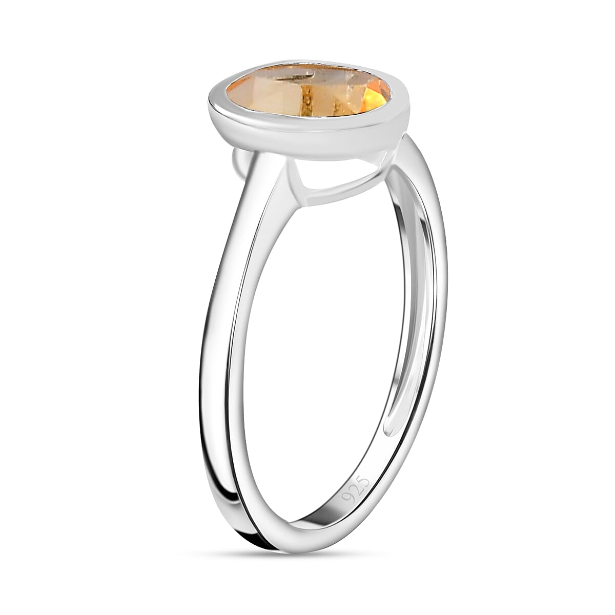Citrine Solitaire Ring Sterling Silver 1.12 Ct