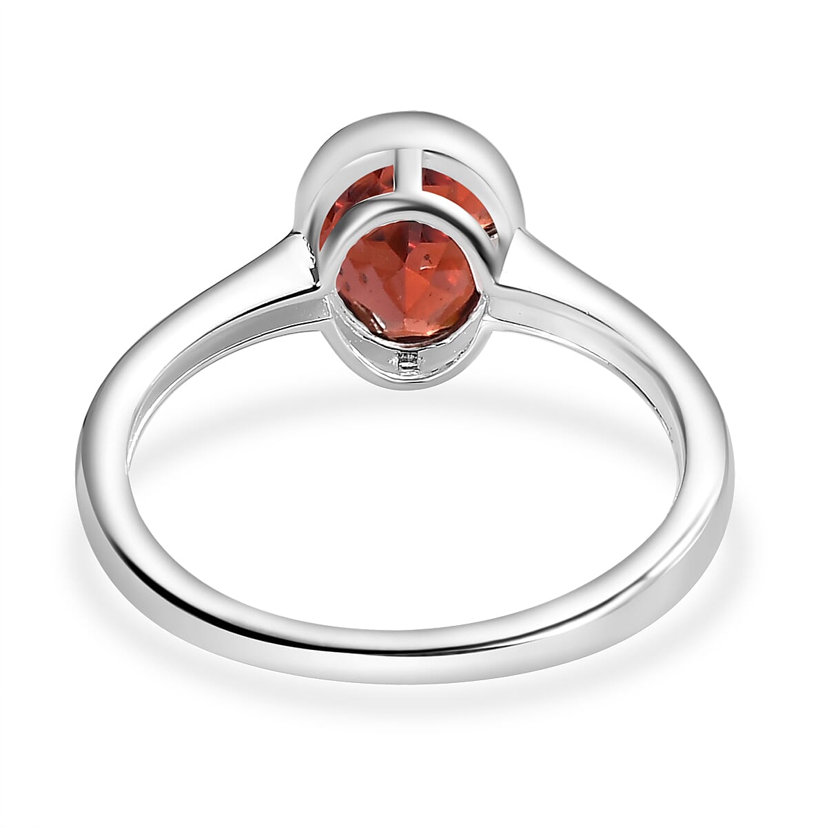 Red Garnet Solitaire Ring Sterling Silver 1.44 Ct.