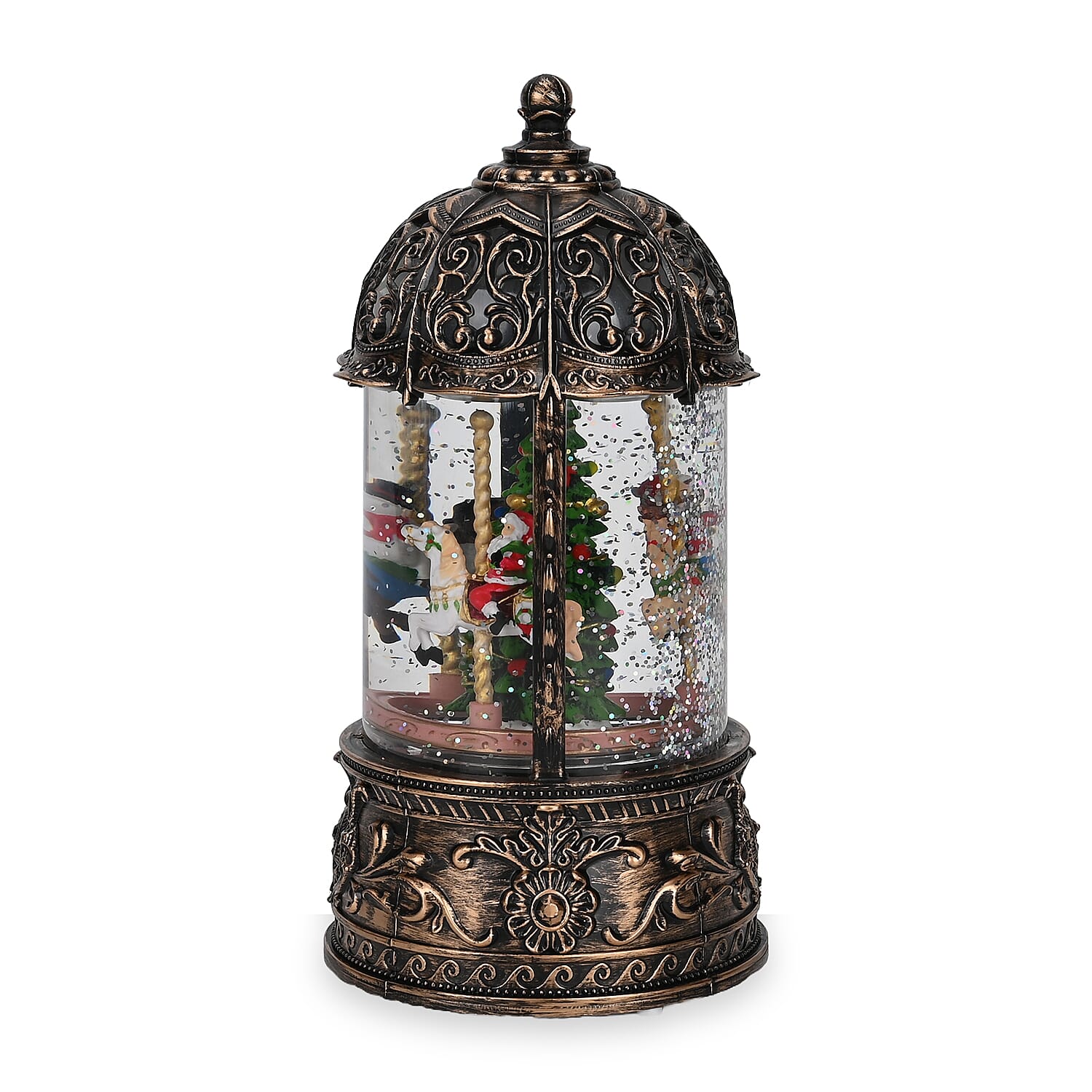 Christmas Carousel Snow Dome Lantern