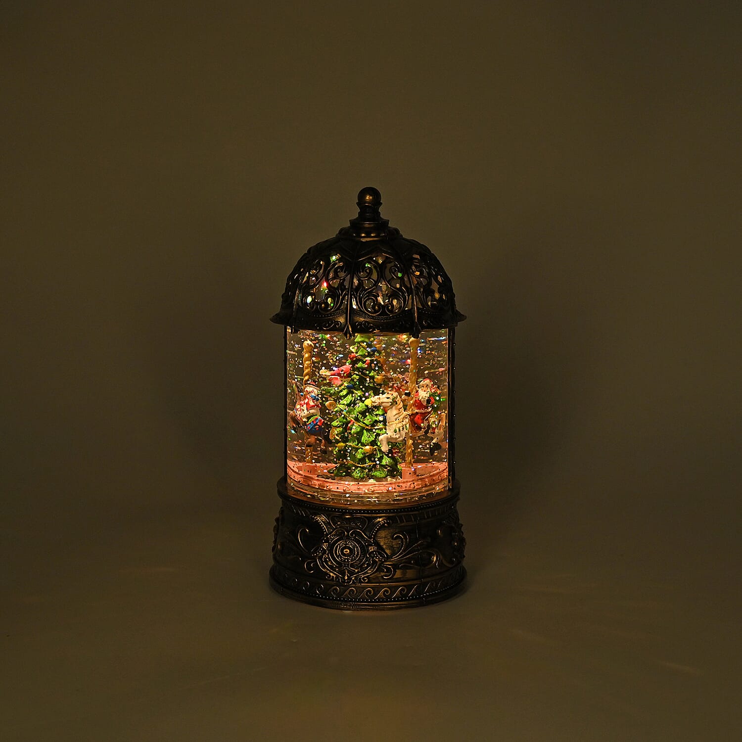 Christmas Carousel Snow Dome Lantern