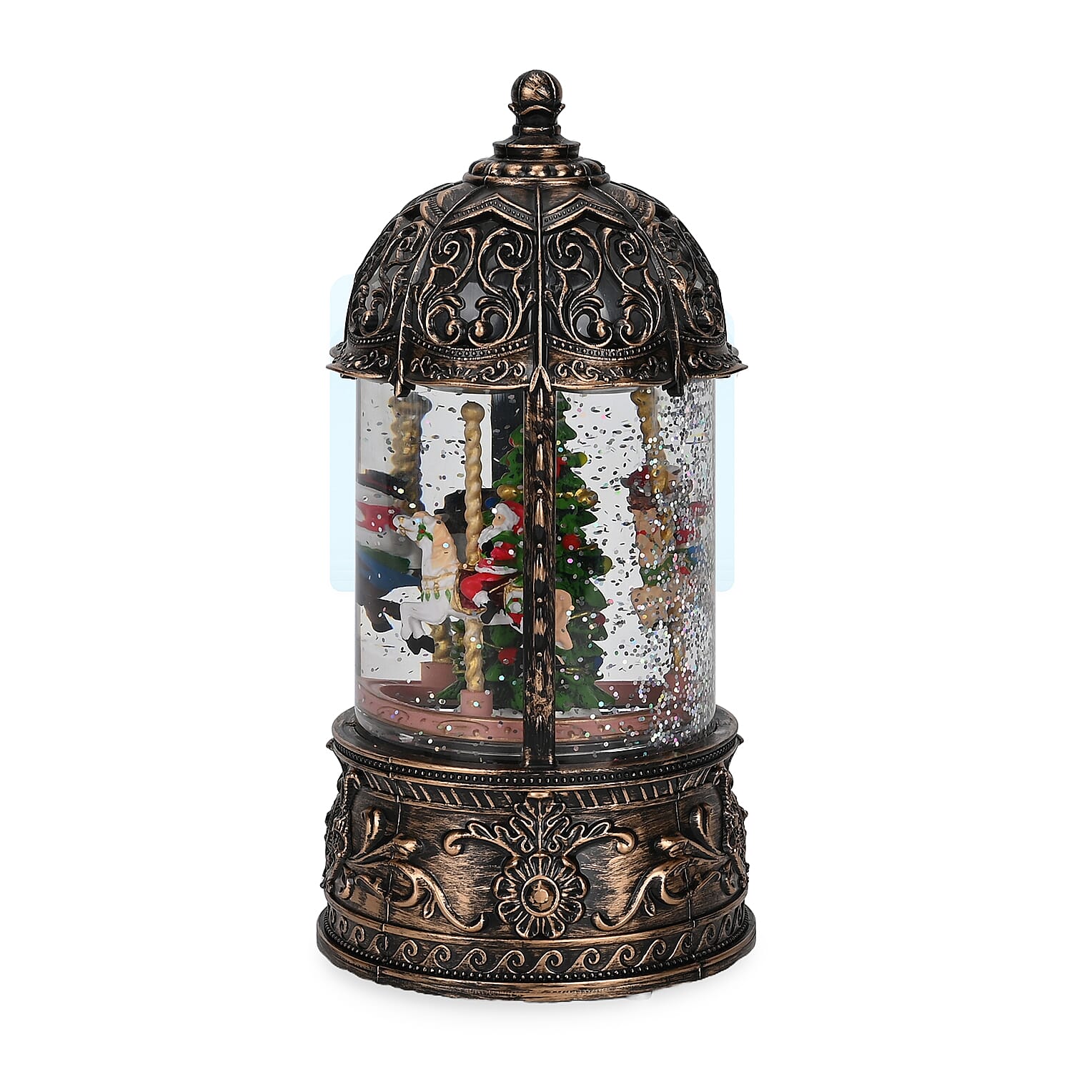 Christmas Carousel Snow Dome Lantern