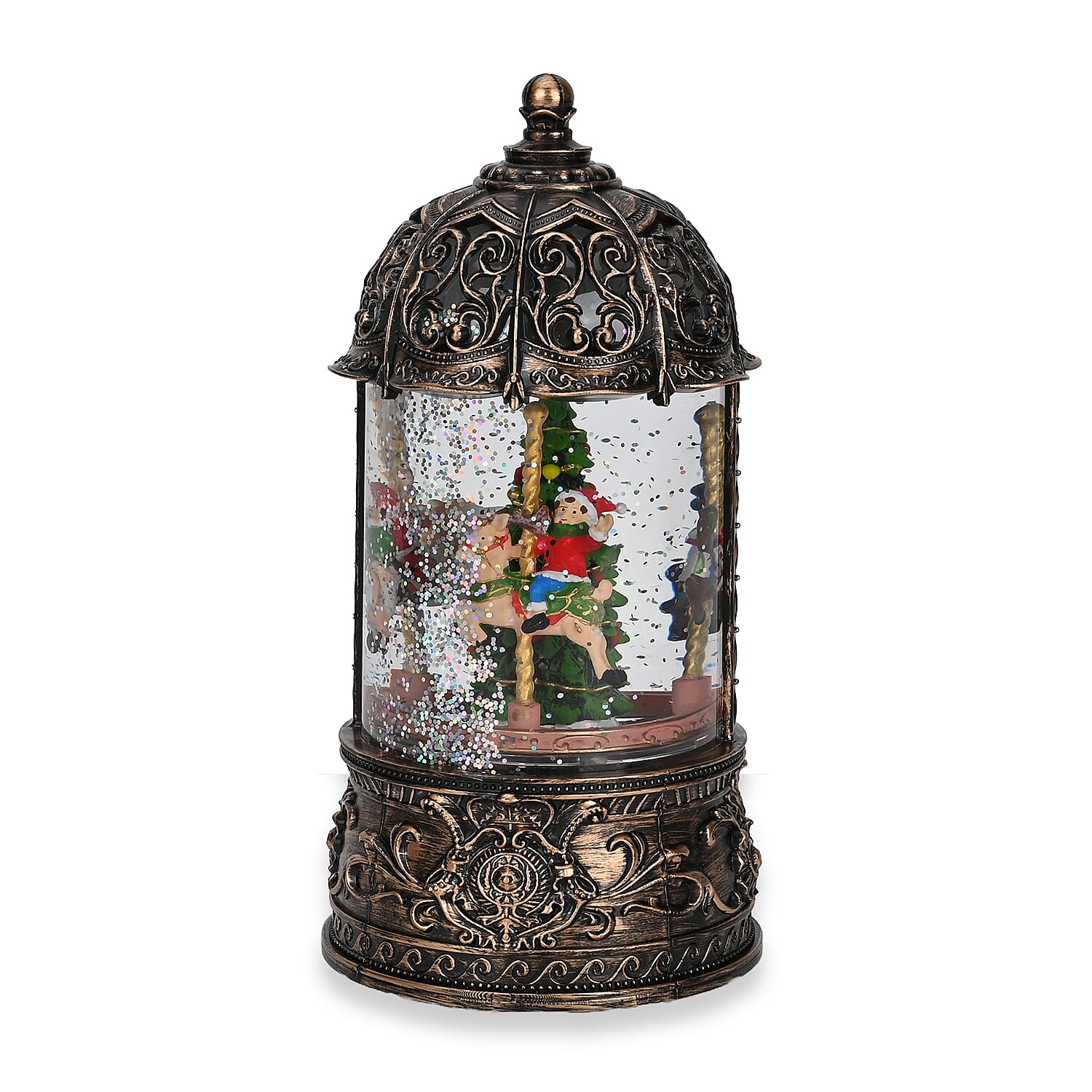 Christmas Carousel Snow Dome Lantern