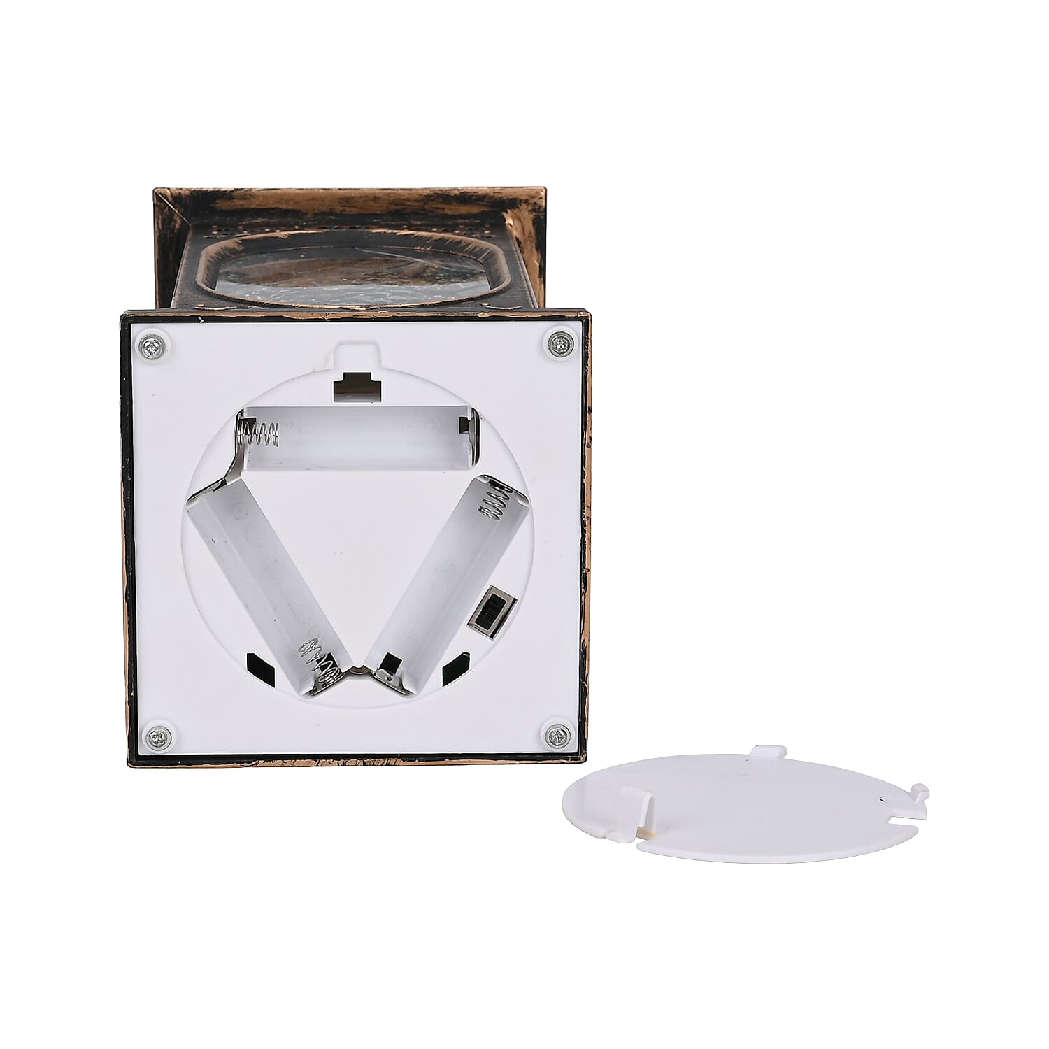 Vintage Lantern with Snow Globe - Christmas Decor - Battery-Operated