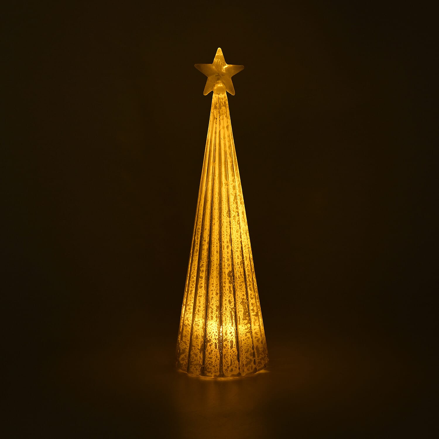 LED Striped Christmas Cone Tree - White