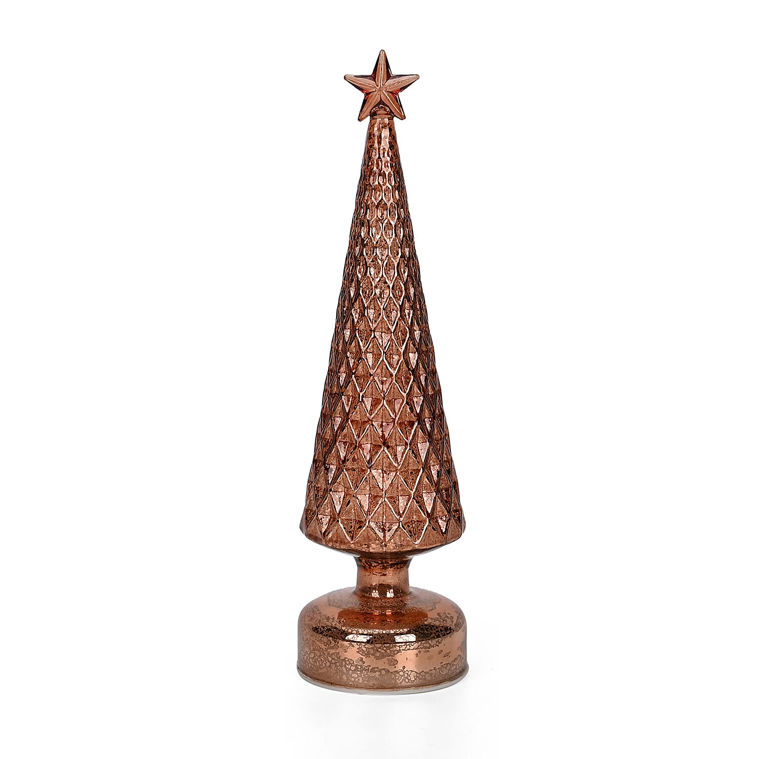 LED Striped Christmas Cone Tree - Gold