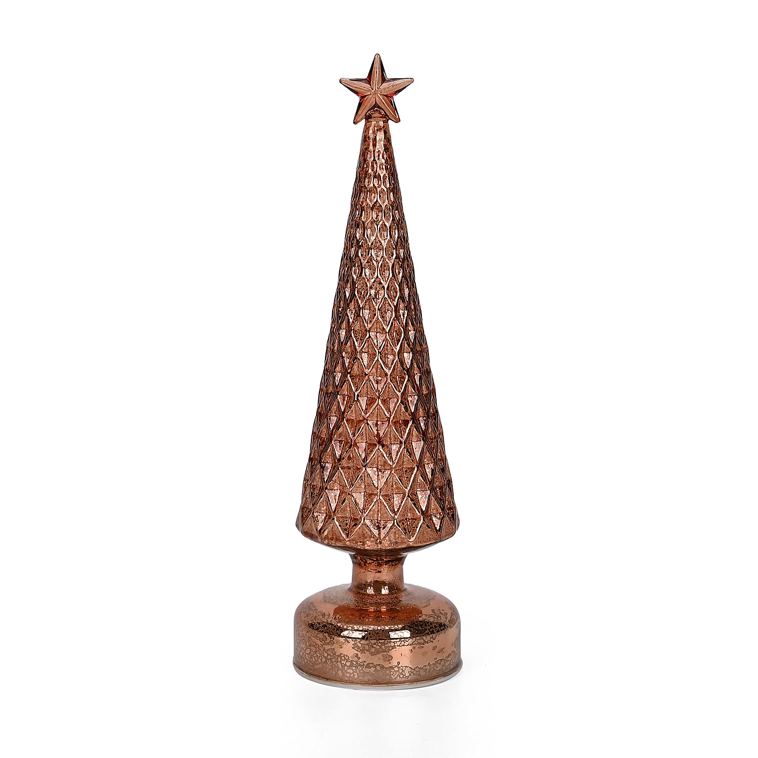 LED Striped Christmas Cone Tree - Gold