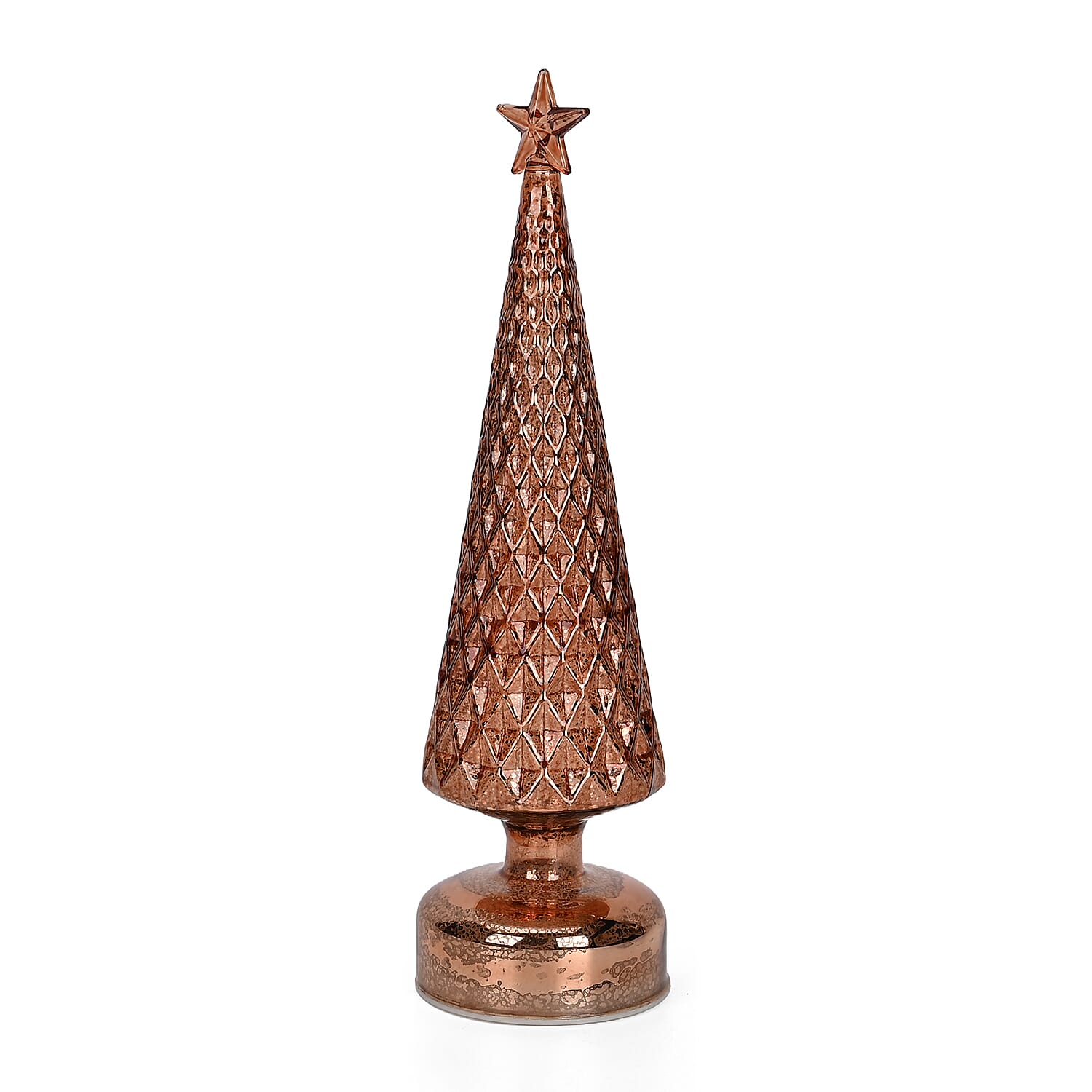 LED Striped Christmas Cone Tree - Gold