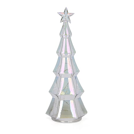 LED Striped Christmas Cone Tree - Transparent