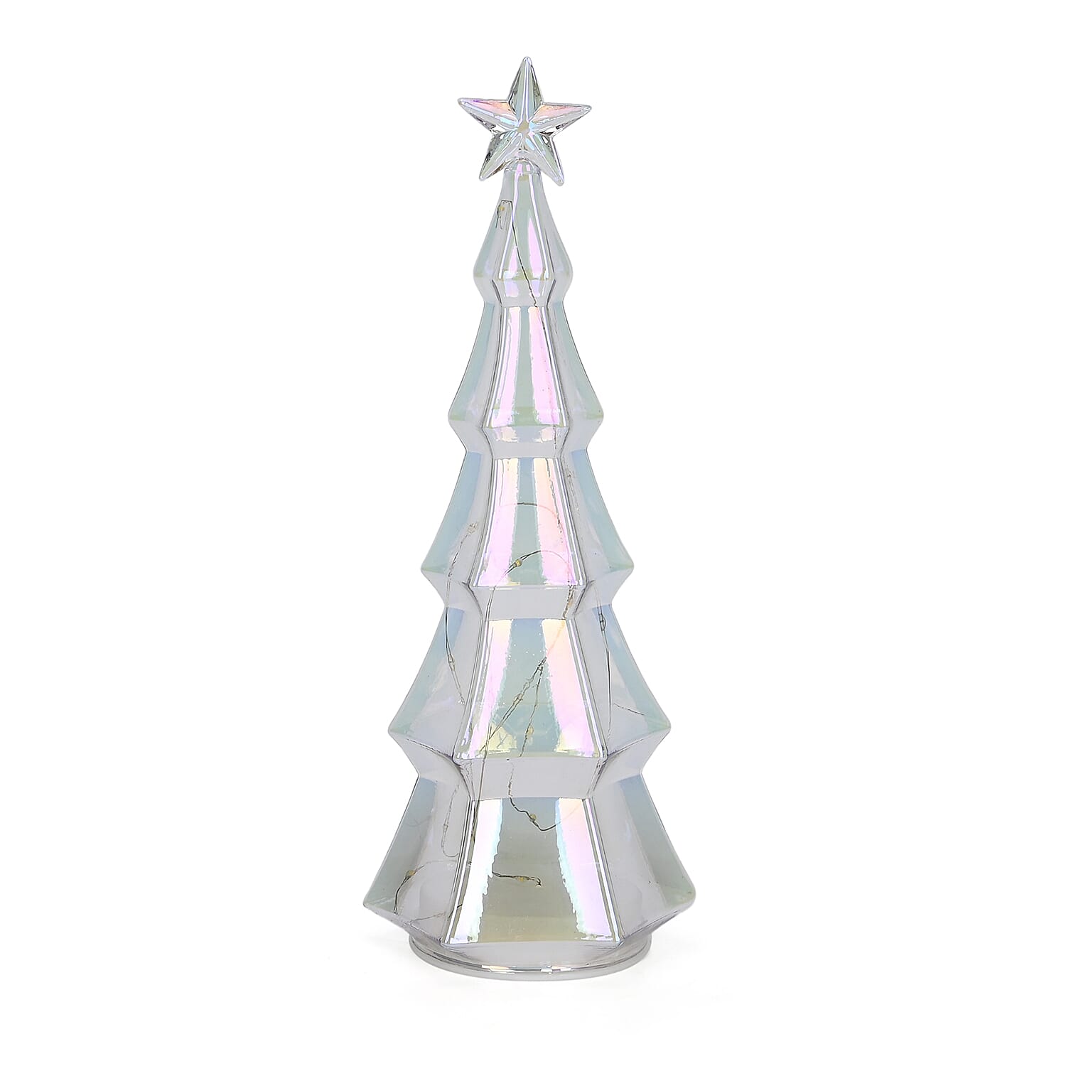 LED Striped Christmas Cone Tree - Transparent