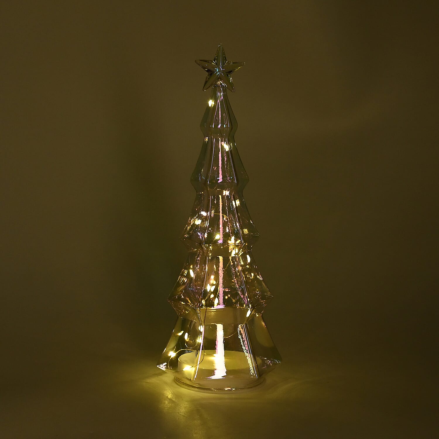LED Striped Christmas Cone Tree - Transparent