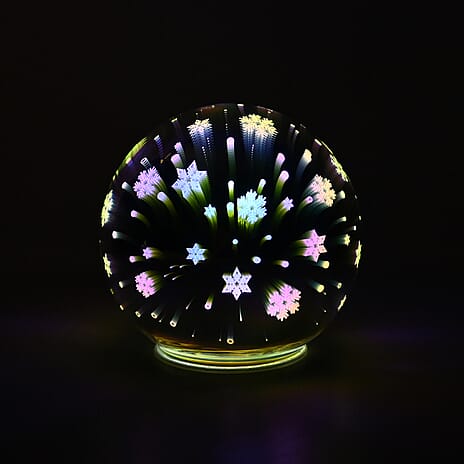 Set of 2 Snow Effect Glass Ball With White LED