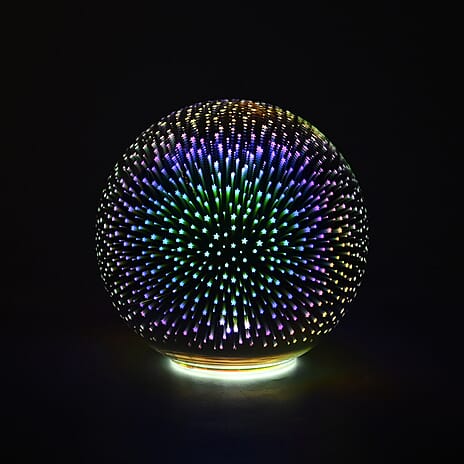 Set of 2 Star Effect Glass Ball With White LED