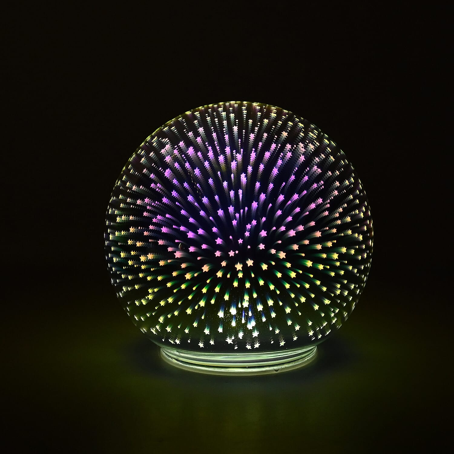 Set of 2 Star Effect Glass Ball With White LED