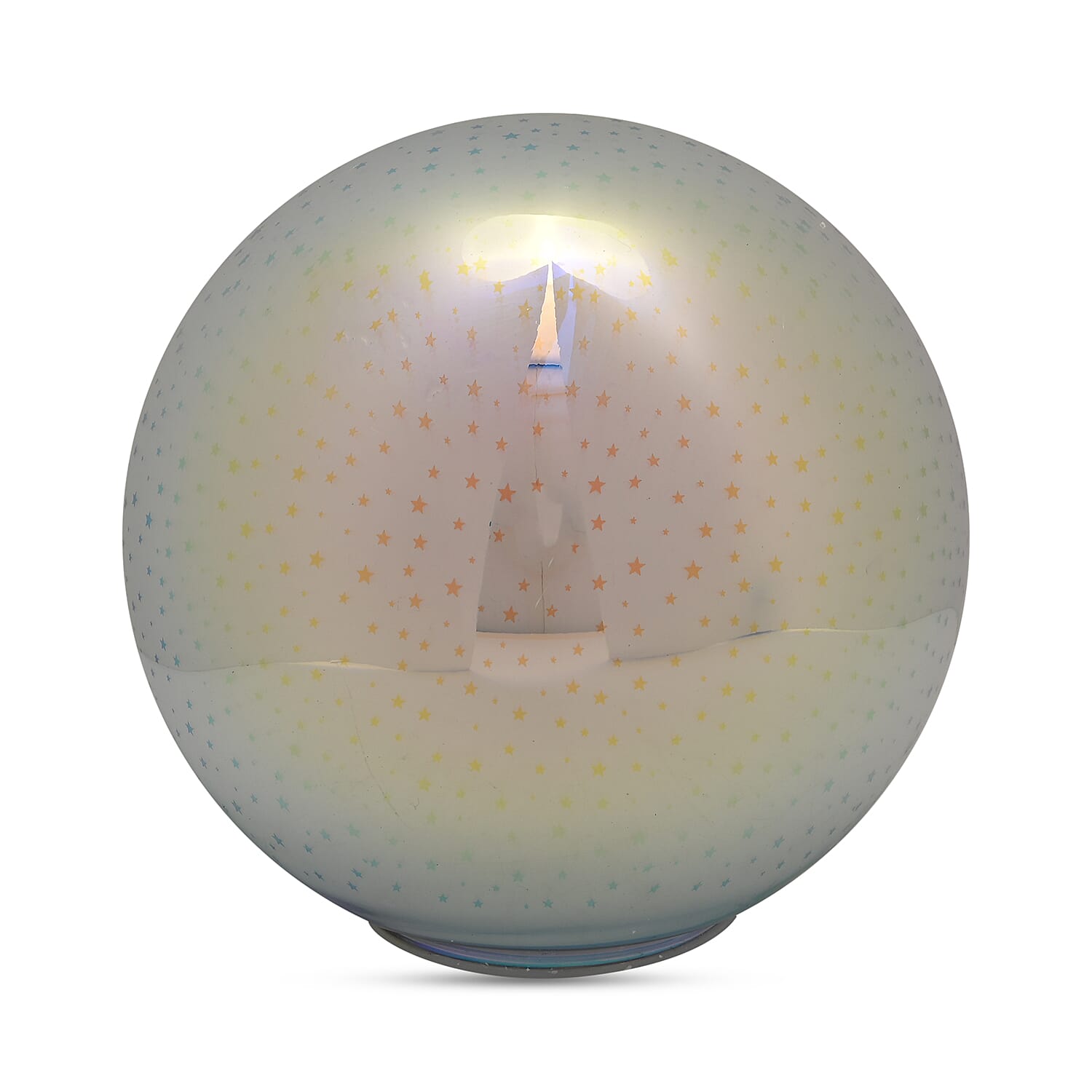 Set of 2 Star Effect Glass Ball With White LED