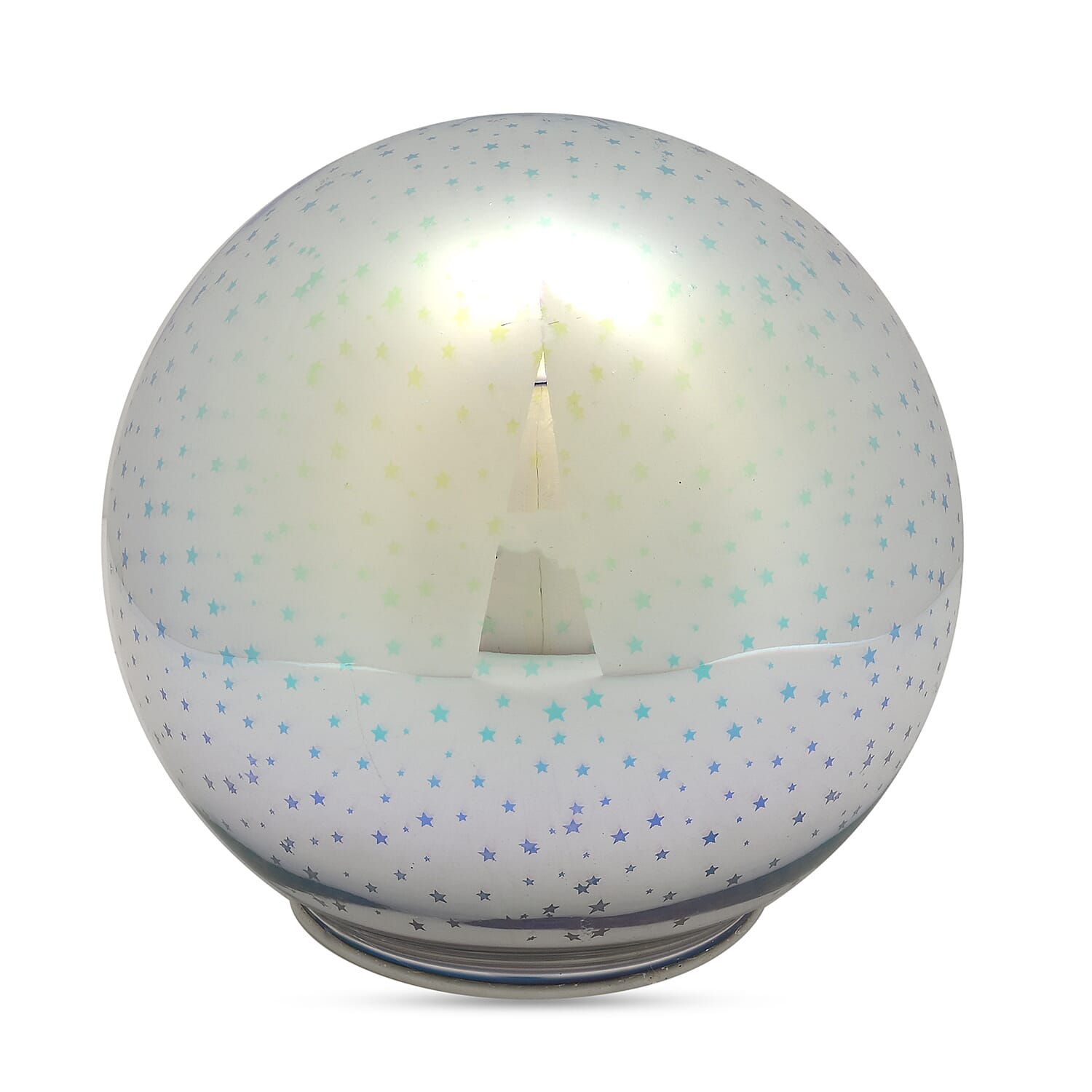 Set of 2 Star Effect Glass Ball With White LED