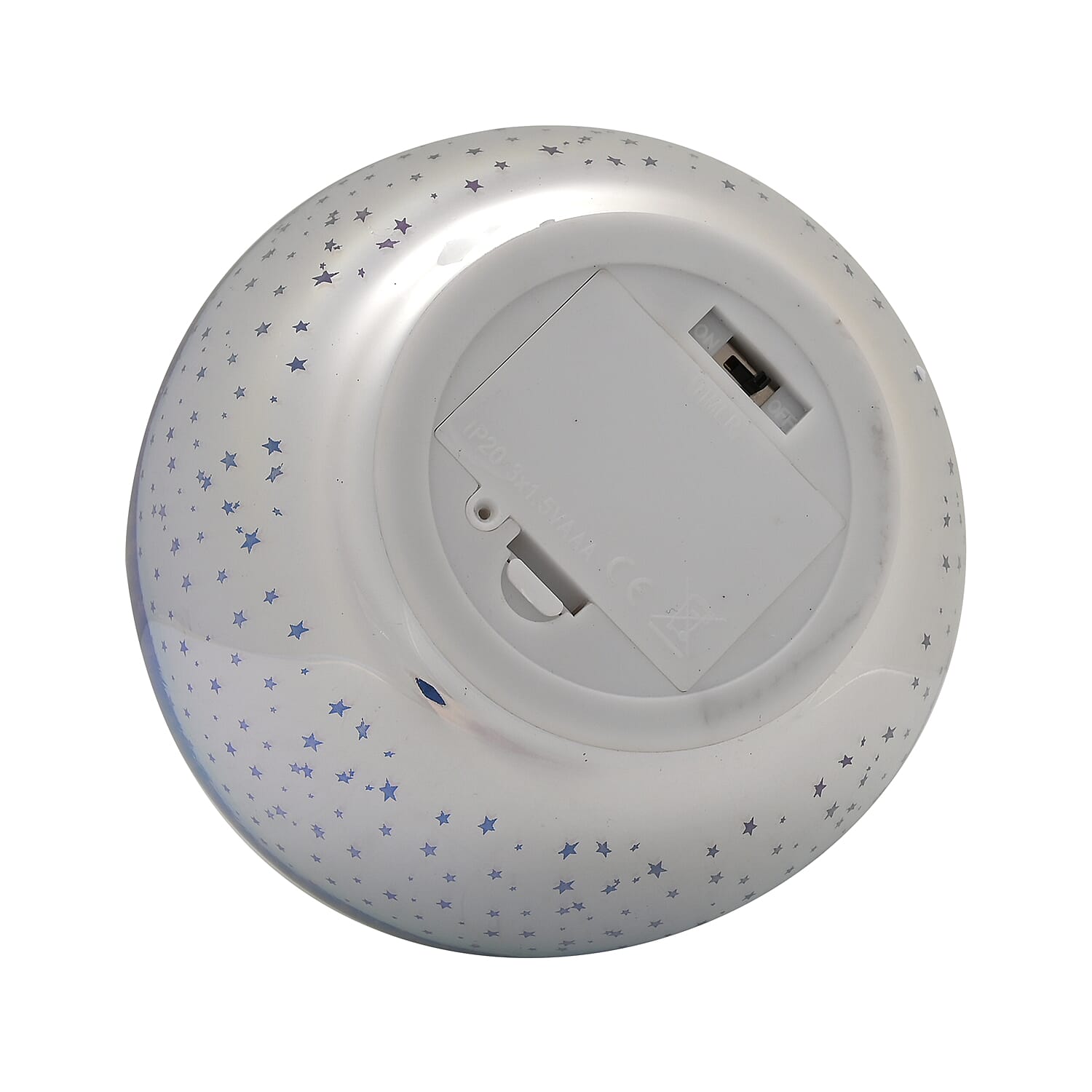 Set of 2 Star Effect Glass Ball With White LED