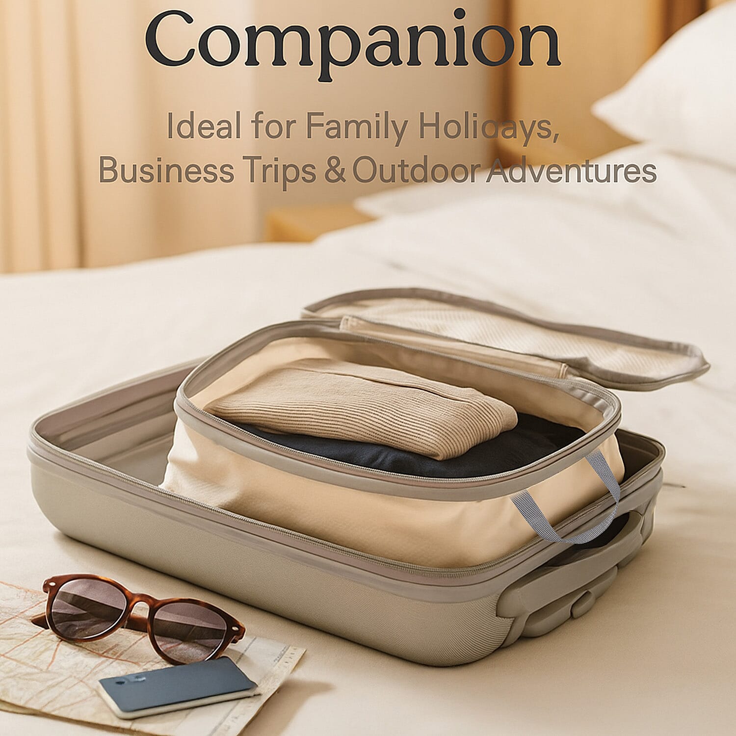 Set of 3 Space Saving Compression Storage Bags - Cream