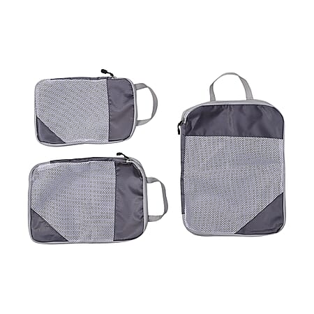 Set of 3 Compression Storage Bags - Grey