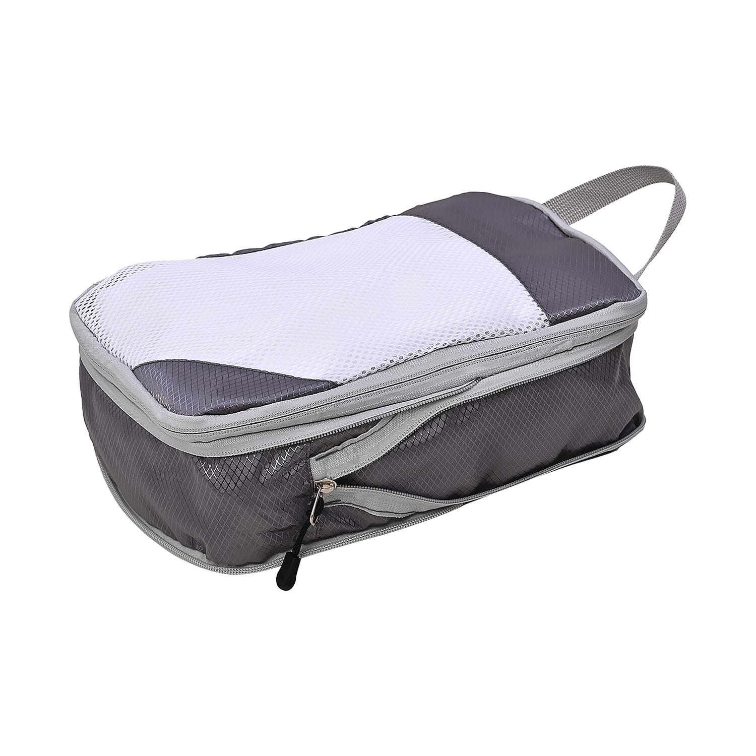 Set of 3 Expandable-Zipper Compression Storage Bags- ,Multifunctional Travel Organiser, Saves Space  (Size 31x10x41 cm) - Grey