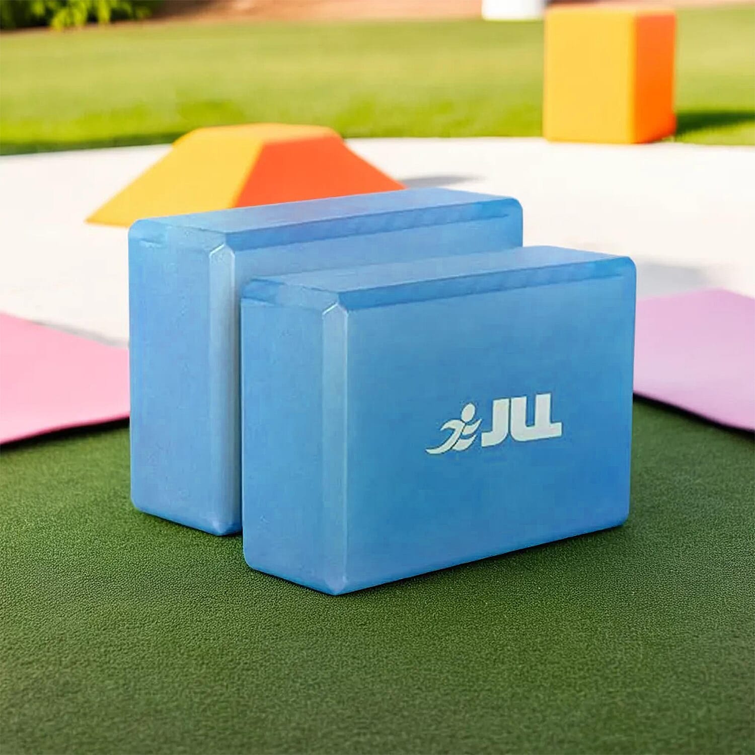 JLL Yoga Blocks for Bolster to Improve Balance & Flexibility - Blue