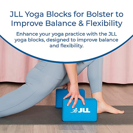 JLL Yoga Blocks for Bolster to Improve Balance & Flexibility - Blue