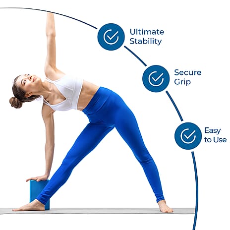 JLL Yoga Blocks for Bolster to Improve Balance & Flexibility - Blue