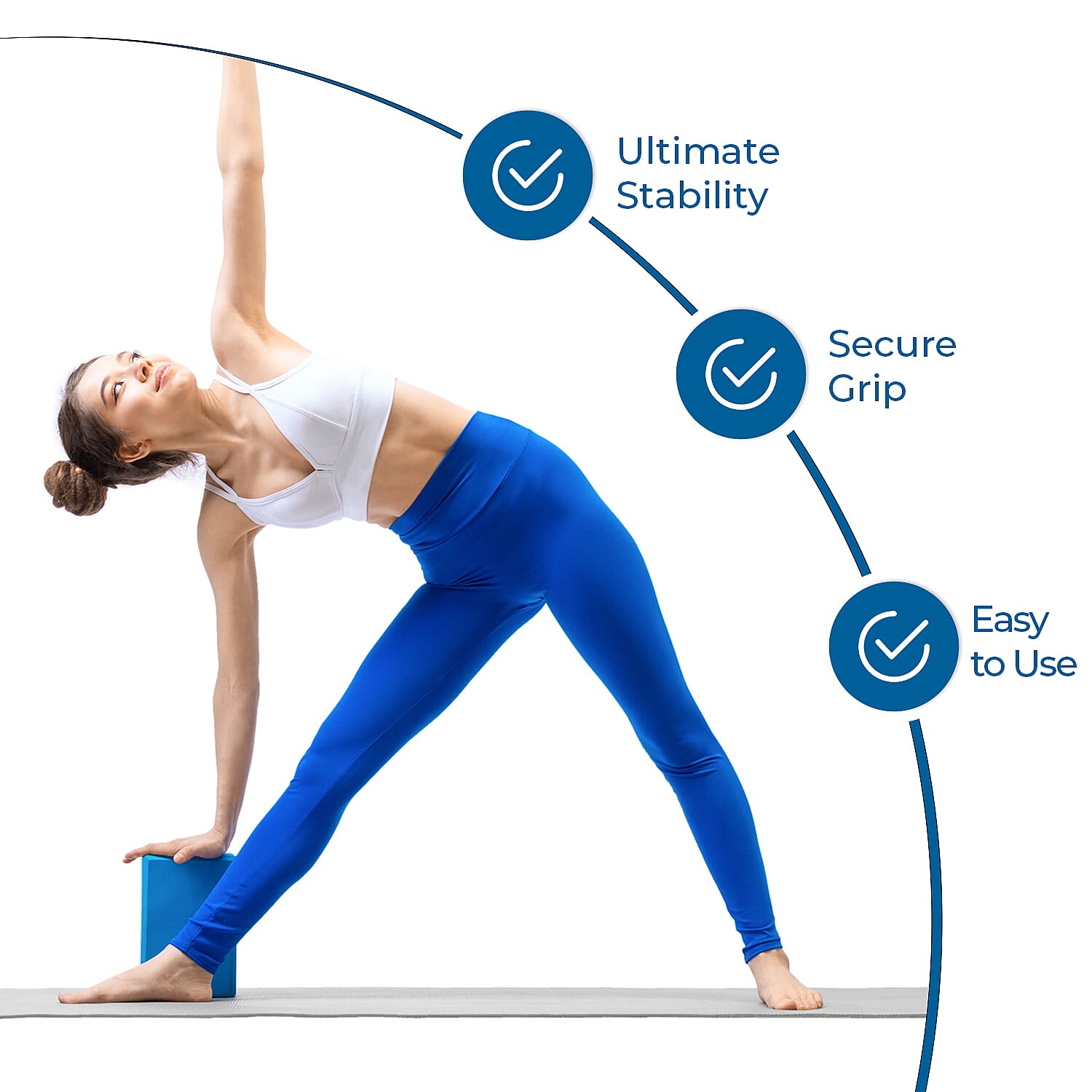 JLL Yoga Blocks for Bolster to Improve Balance & Flexibility - Blue